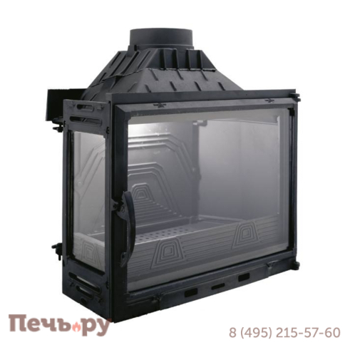 Каминная топка Diffusion В7.2 2V, с двойным дожигом, с шибером, с дополнительным боковым стеклом слева фото 3