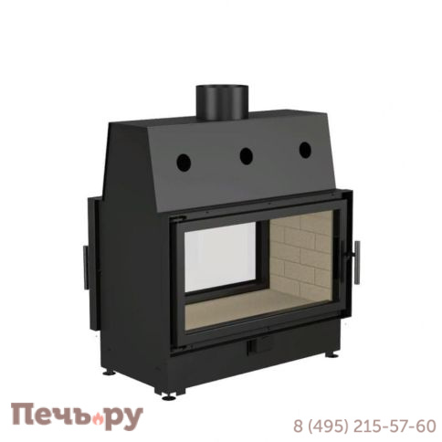 Каминная топка Echa Tech  ECT Double 90x51/V 15 кВт, 900/510, туннель, футеровка вермикулит фото 5