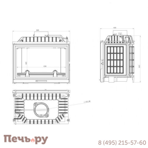 Каминная топка Echa Tech Font/800 18 кВт фото 4
