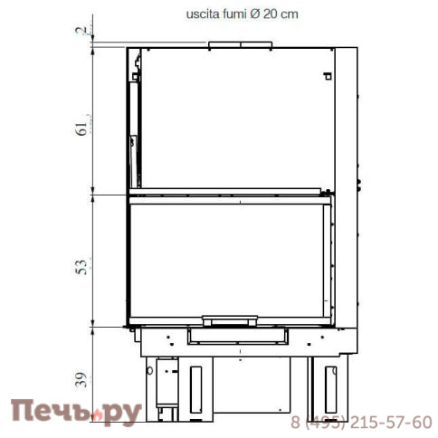 Каминная топка EdilKamin IC Tekno 2 DX/SX N фото 4