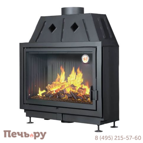 Каминная топка ЭкоКамин Альфа 1000 B подовая черный шамот фото