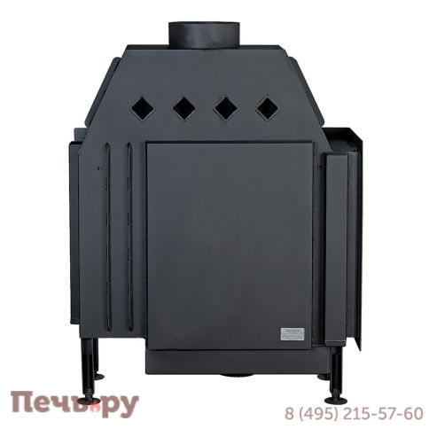 Каминная топка ЭкоКамин Альфа 1000B два стекла черный шамот фото 13