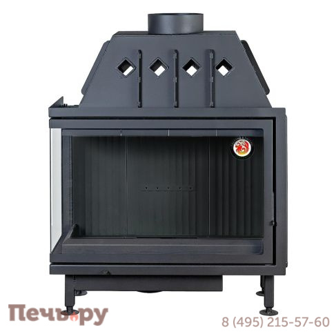 Каминная топка ЭкоКамин Альфа 1000B два стекла черный шамот фото 6