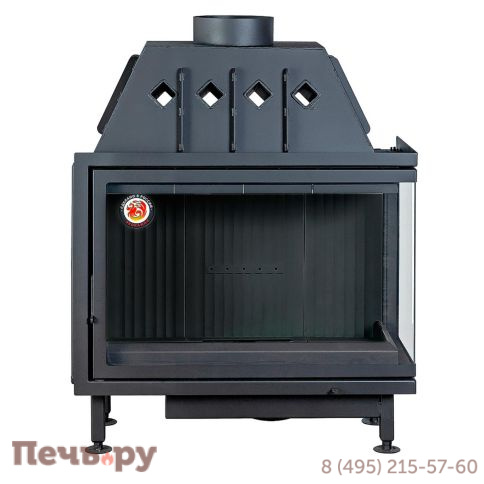 Каминная топка ЭкоКамин Альфа 1000B два стекла черный шамот фото 7