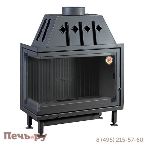 Каминная топка ЭкоКамин Альфа 1000B два стекла черный шамот фото 9