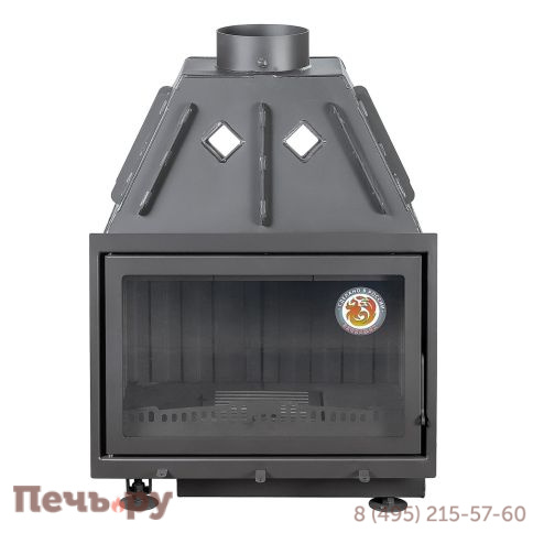 Каминная топка ЭкоКамин Альфа 700 (150мм) В с черным шамотом фото 3