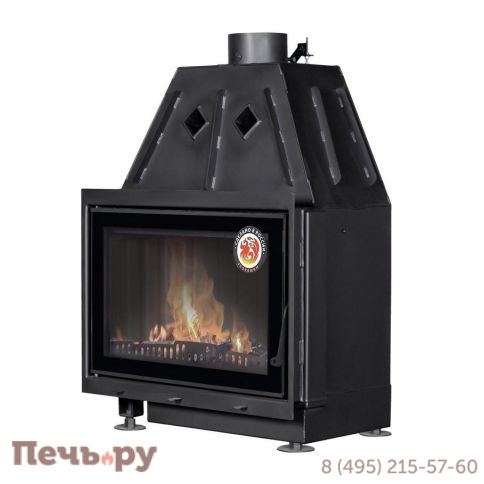 Каминная топка ЭкоКамин Альфа 700 (150мм) В с черным шамотом фото