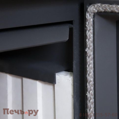 Каминная топка ЭкоКамин Альфа 700 2 стекла с черным шамотом фото 7