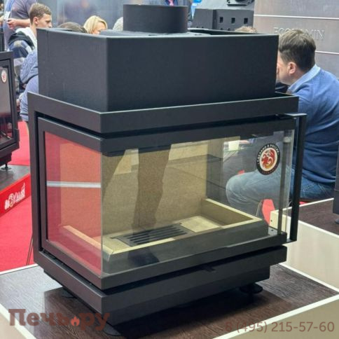 Каминная топка ЭкоКамин Альфа 700 три стекла подовая фото 3