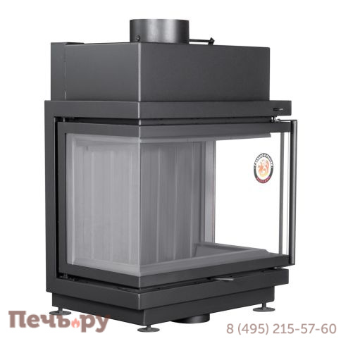 Каминная топка ЭкоКамин Альфа 700 три стекла подовая (черный шамот) фото 13