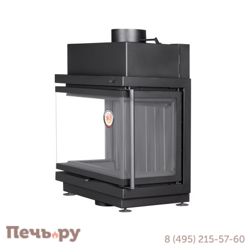 Каминная топка ЭкоКамин Альфа 700 три стекла подовая (черный шамот) фото 3