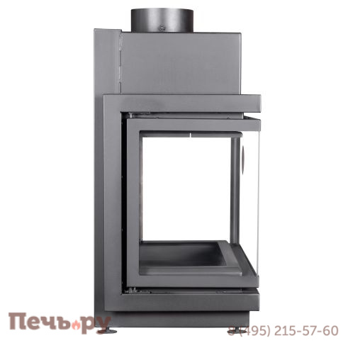 Каминная топка ЭкоКамин Альфа 700 три стекла подовая (черный шамот) фото 5