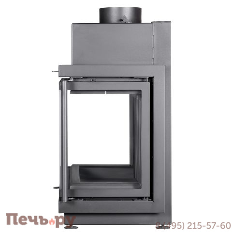 Каминная топка ЭкоКамин Альфа 700 три стекла подовая (черный шамот) фото 6