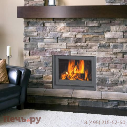 Каминная топка ЭкоКамин Альфа 700КВ (150 мм) с контргрузом черный шамот фото 3