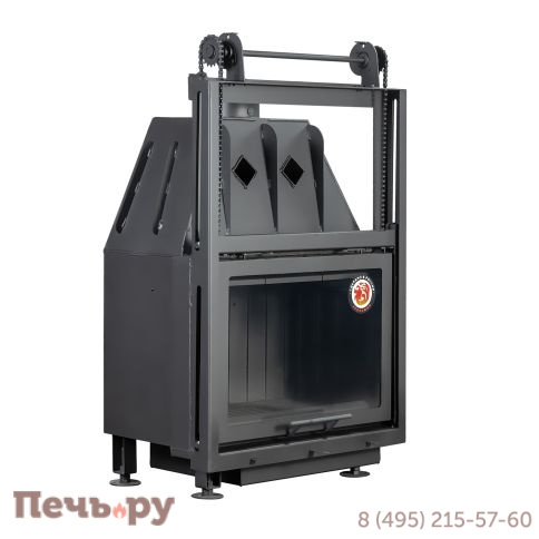 Каминная топка ЭкоКамин Альфа 700КВ (150 мм) с контргрузом черный шамот фото 5