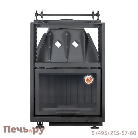 Каминная топка ЭкоКамин Альфа 700КВ (150 мм) с контргрузом черный шамот фото 6