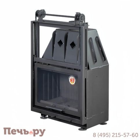 Каминная топка ЭкоКамин Альфа 700КВ (150 мм) с контргрузом черный шамот фото 7