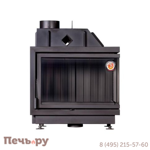 Каминная топка ЭкоКамин Альфа 800B L/R два стекла с черным шамотом фото 4