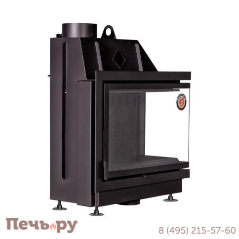 Каминная топка ЭкоКамин Альфа 800B L/R два стекла с черным шамотом фото 6