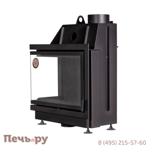 Каминная топка ЭкоКамин Альфа 800B L/R два стекла с черным шамотом фото 7