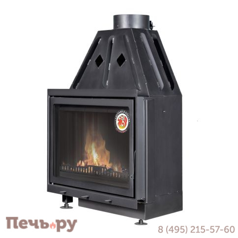 Каминная топка ЭкоКамин Альфа 800B с черным шамотом фото