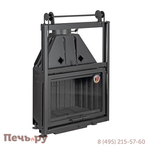 Каминная топка ЭкоКамин Альфа 800KB с контргрузом черный шамот фото 6