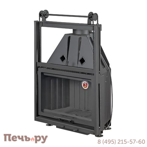 Каминная топка ЭкоКамин Альфа 800KB с контргрузом черный шамот фото 7