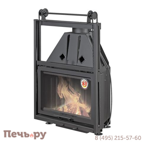 Каминная топка ЭкоКамин Альфа 800KB с контргрузом черный шамот фото