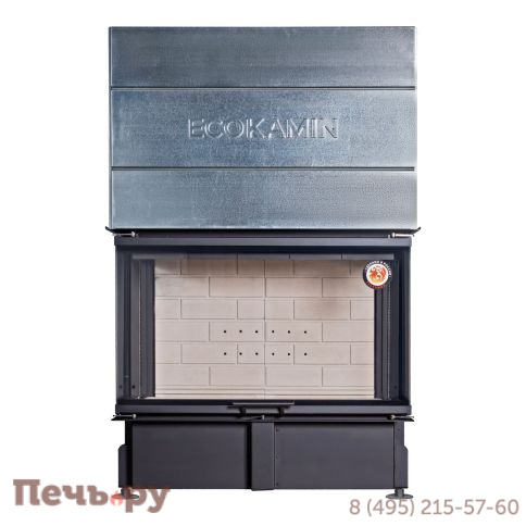 Каминная топка ЭкоКамин Дельта 1000 Р три стекла подовое горение принтинг фото 3