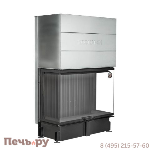 Каминная топка ЭкоКамин Дельта 1200х800х450 РB три стекла подовая, черный шамот фото 3