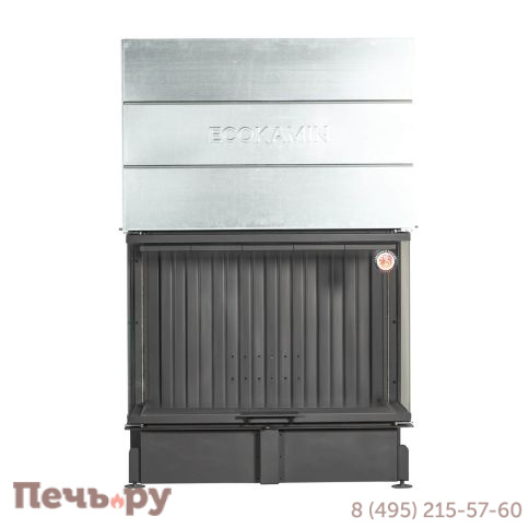 Каминная топка ЭкоКамин Дельта 1200х800х450 РB три стекла подовая, черный шамот фото 4