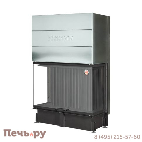 Каминная топка ЭкоКамин Дельта 1200х800х450 РB три стекла подовая, черный шамот фото