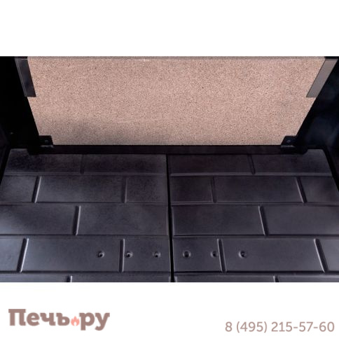 Каминная топка ЭкоКамин Дельта 1200 В три стекла черный шамот принтинг фото 7