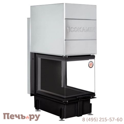 Каминная топка ЭкоКамин Дельта 700 PB три стекла подовое горение принтинг черный шамот фото 3