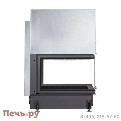 Каминная топка ЭкоКамин Дельта 900 B три стекла принтинг черный шамот фото 5