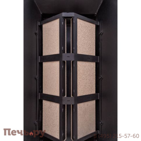 Каминная топка ЭкоКамин Дельта 900 B три стекла принтинг черный шамот фото 8