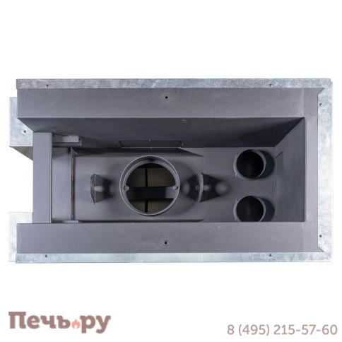 Каминная топка ЭкоКамин Дельта 900 B три стекла принтинг черный шамот фото 10