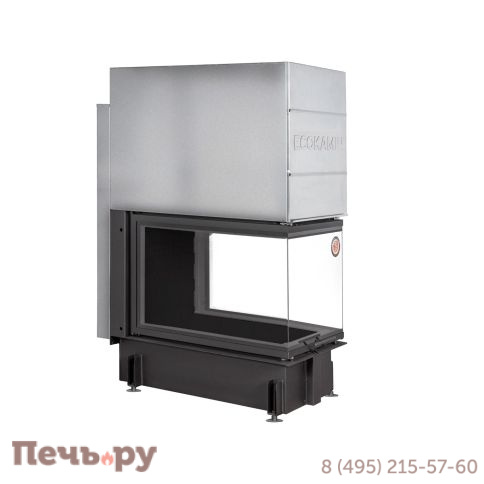 Каминная топка ЭкоКамин Дельта 900 PB три стекла подовое горение принтинг черный шамот фото 5