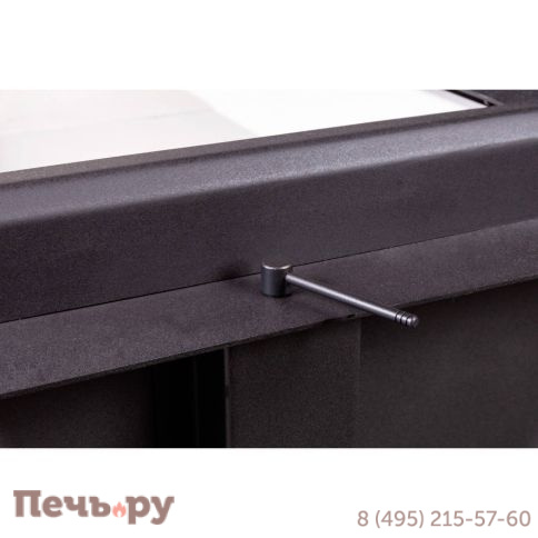 Каминная топка ЭкоКамин Дельта 900 PB три стекла подовое горение принтинг черный шамот фото 9