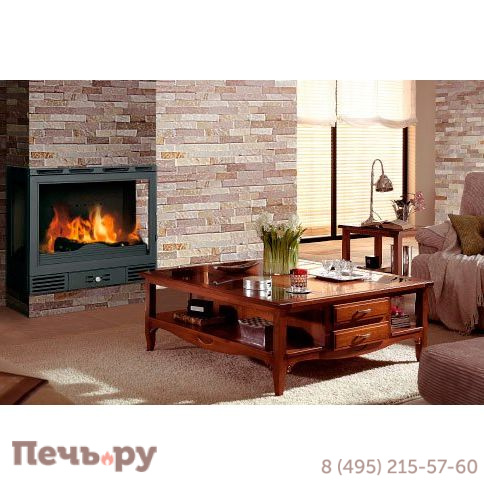 Каминная топка Ferlux 715 3v, два боковых стекла фото 3