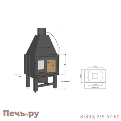 Каминная топка FireHursan  H2HC 70 TY фото 3