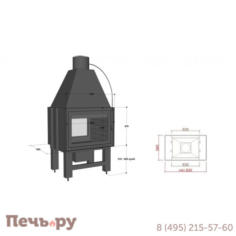 Каминная топка FireHursan H2HC 70 Y фото 3