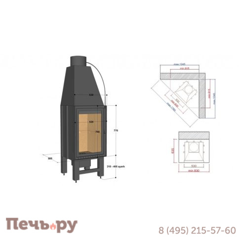 Каминная топка FireHursan HDHC 80 TY фото 3