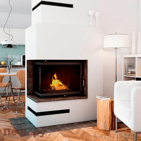 Каминная топка Kratki Amelia/L/BS (угловое стекло слева) фото 3