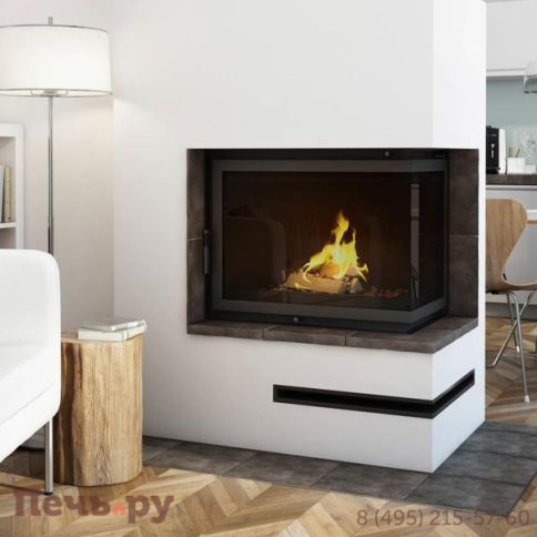 Каминная топка Kratki Amelia/P/BS (угловое стекло справа) фото 3