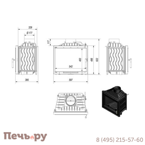 Каминная топка Kratki Antek/Deco фото 5