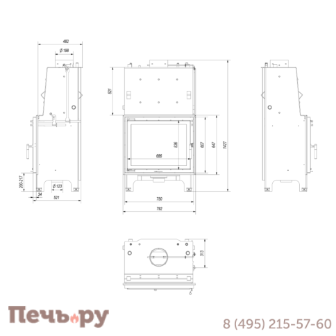 Каминная топка Kratki Aquario/A/18/PW/W/DG фото 7