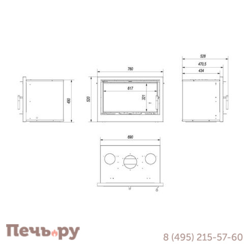 Каминная топка Kratki Arke/70 фото 8
