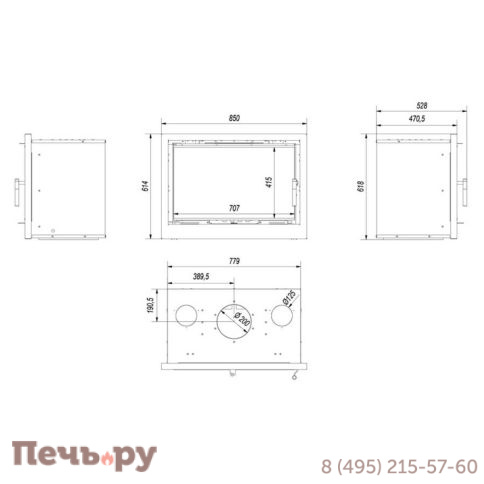 Каминная топка Kratki Arke/80 фото 8