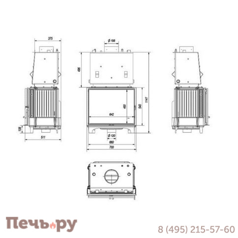 Каминная топка Kratki Franek/PW/12/W с водяным контуром фото 7